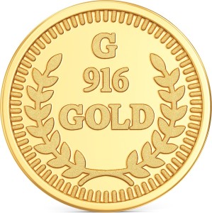 Joyalukkas Leaf Design 22 K 1 g Yellow Gold Coin
