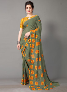 Hritika Digital Print, Geometric Print Daily Wear Georgette Saree