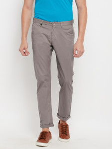 DUKE Slim Fit Men Grey Trousers