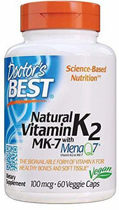 Doctor's Best Natural Vitamin K2 Mk-7 with MenaQ7, 60 Count