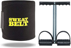 Best-Quality-Hub (2 in 1) Sweat Slim Belt + Single Spring Tummy Trimmer for Fat Loss Fitness Accessory Kit Kit