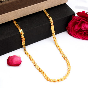 Fashion Frill Golden Chain Charming Golden Chain For Men Trendy Gold Chain For Boys 20 Inches Gold-plated Plated Brass Chain