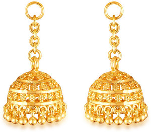 VIVASTRI Traditional South Screw Back Alloy Gold Plated Round Jhumki Earring Alloy Jhumki Earring
