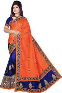 PRAMUKH HANEAVN Embroidered, Embellished Bollywood Silk Blend Saree