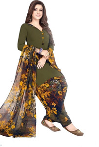 YASHIKA Crepe Solid, Floral Print, Printed, Geometric Print Salwar Suit Material