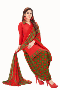 YASHIKA Crepe Solid, Floral Print, Printed, Geometric Print Salwar Suit Material