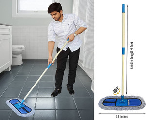 कुरोक Cotton Wet and Dry mop for Floor| Medium 18 Inch Full Set for Home and Office वैट और ड्राई मोप