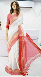 Balorampal Temple Border Handloom Pure Cotton Saree