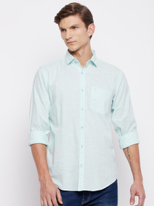 DUKE Men Solid Casual Blue Shirt