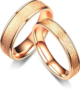 YELLOW CHIMES Ring for Couple stainless Steel Rose Gold Ring for Girls and Boys Metal Gold Plated Ring