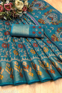Stuti Floral Print Daily Wear Cotton Blend Saree