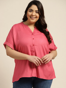 Sztori Casual Solid Women Pink Top