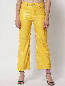 KOTTY Regular Fit Women Yellow Trousers