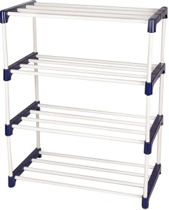 GlowSilk Multi Utility Metal Book/Shoe/Cloth Foldable Rack With Cover For Anywhere Use Metal Open Book Shelf