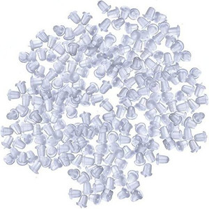 नवजही Rubber Earring Stoppers Safety Back for Earing Backpush Clear Bullet Clutch 75pc