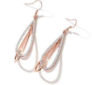 YELLOW CHIMES Earrings for Women Rose Gold Plated Crystal Dangler Earrings for Women & Girls Alloy Drops & Danglers