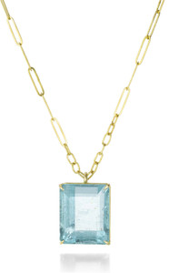 RATAN BAZAAR Gold Plated Aquamarine Stone pendant For Girls Gold-plated Aquamarine Copper Pendant