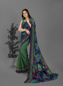 Anand Sarees Floral Print Bollywood Georgette Saree