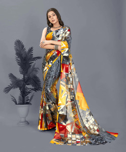 kashvi sarees Geometric Print Bollywood Georgette Saree