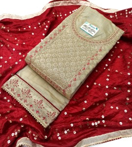 Sa nd Chi Chanderi Embellished Salwar Suit Material