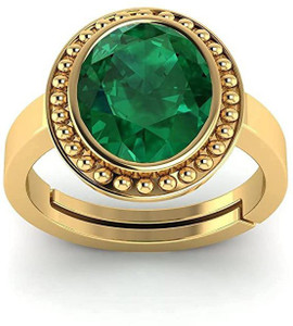 TODANI JEMS 11.25 Ratti Natural Panna Emerald Gemstone Stone Ring With Lab Certificate Brass Emerald Ring