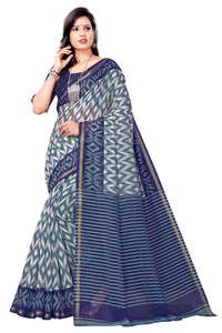 Kanooda Prints Woven Chanderi Cotton Blend Saree