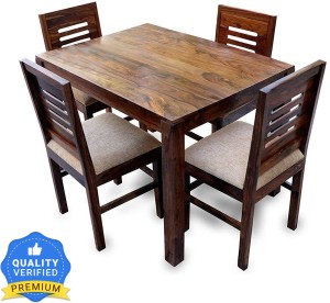 Taskwood Furniture Table With Four Chair For Dining Room Solid Wood 4 Seater Dining Set