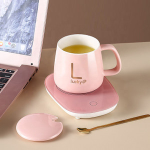 ZURU BUNCH Portable Coffee Cup Warmer Heater Set Electric Coaster 55 Degree  with Spoon Ceramic Coffee Mug Price in India - Buy ZURU BUNCH Portable Coffee  Cup Warmer Heater Set Electric Coaster