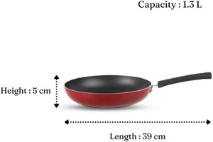 RBGIIT Non Stick Fry Pan Skillet for Low Oil Saute, Pancake, Eggs, Paratha, Toasts K Paniarakkal with Lid 1.5 L capacity 23 cm diameter