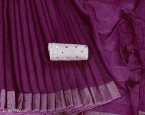ANKITFASHION Solid/Plain Chanderi Chanderi Saree