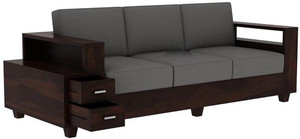 Taskwood Furniture Solid Wood Sheesham Wood 3 Seater Sofa For Living, Waiting Room/ Office Fabric 3 Seater  Sofa