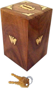 Ruby Perl Beautiful money bank with 2 keys and lock which keeps your child money safe