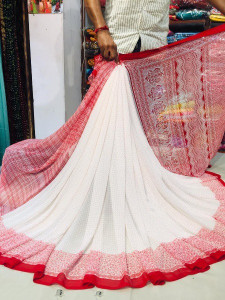 Sanjana Silks Printed Daily Wear Georgette Saree