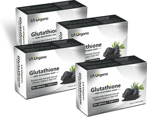 LA Organo Glutathione Charcoal Skin Lightening & Brightening Soap For All Skin Type