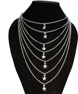 Grace Collections Trendy Layered Fashion Silver-plated Alloy Necklace Gold-plated Plated Alloy Necklace Set