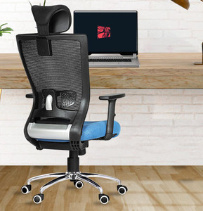 Da URBAN Mascot Blue Revolving | Adjustable Headrest & Armrest | Home & Office | Mesh Office Executive Chair
