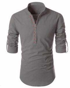 DEEMOON Men Solid Straight Kurta