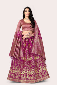 DECIZE CLOTHING Self Design Semi Stitched Lehenga Choli
