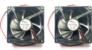 DHRUV-PRO 2pic 12V DC Cabinet Fan 3.5-Inch Square (90*90*25 MM) Cooling fan Cooler