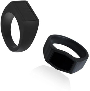 Bellina Classy Trending Fashion Jewellery Black Matte Finger Ring Combo For Boys And Men Alloy Ring Set