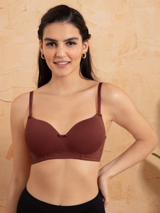 Nykd Everyday Cotton T-Shirt Bra for Women,3/4th Coverage,Wireless,Padded-NYB198 Women T-Shirt Lightly Padded Bra