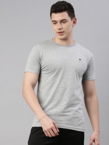 FILA Self Design Men Round Neck Grey T-Shirt