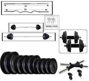 JMB 30 kg (4pcs*5kg,4pcs*2.5kg) PVC Weight Bend Straight Rod Home Gym Combo