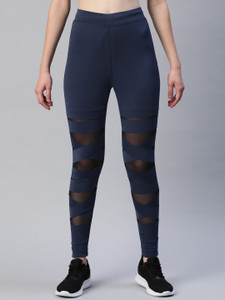 BLINKIN Self Design Women Blue Tights