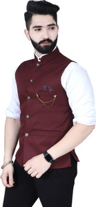 BizzEie Sleeveless Solid Men Jacket