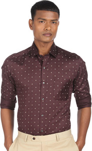 ARROW Men Printed Formal Red Shirt