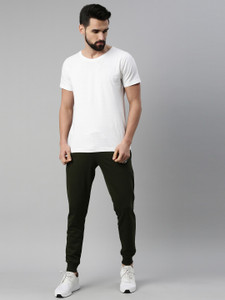 METRONAUT Printed Men Olive Track Pants