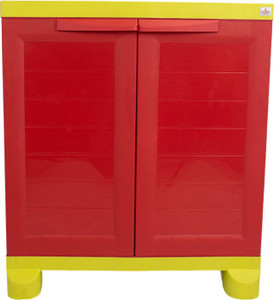 Classic Furniture Liberty 2FT Shoe rack | Closet| Wardrobe - Red yellow Plastic 2 Door Wardrobe