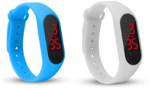 connate enterprise M2 Sky Blue & White LED Band Watch