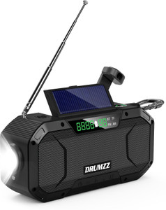 DRUMZZ Hand Crank Radio Bluetooth Speaker,Solar 7 W Bluetooth Speaker